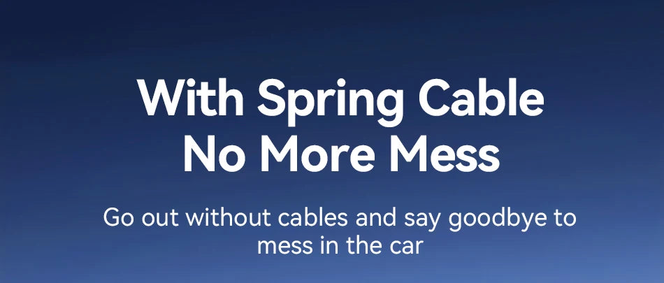 70W Fast USB-C Car Charger with 1.6m Retractable Spring Cable