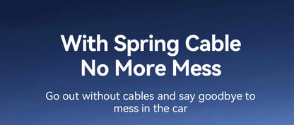70W Fast USB-C Car Charger with 1.6m Retractable Spring Cable