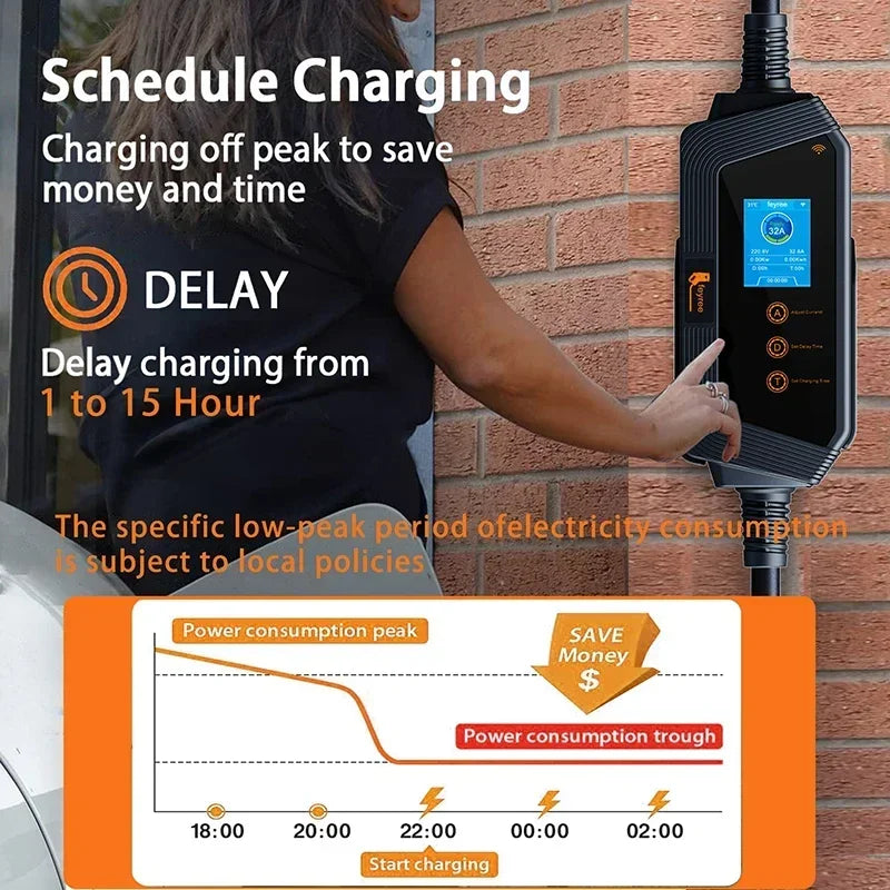 7kW Smart Portable EV Charger Type 2 - Wi-Fi App Control & Adjustable Amps - 2