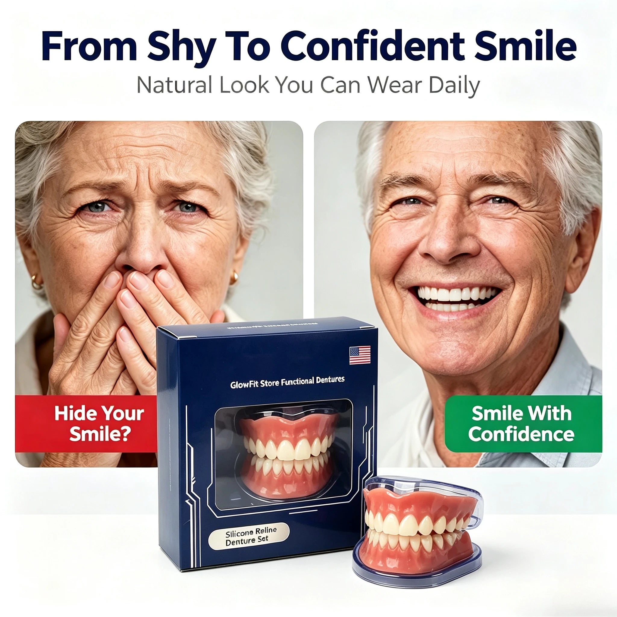 Instant Smile Full Mouth Resin Denture Set – Realistic & Comfortable Dental Veneer - 4