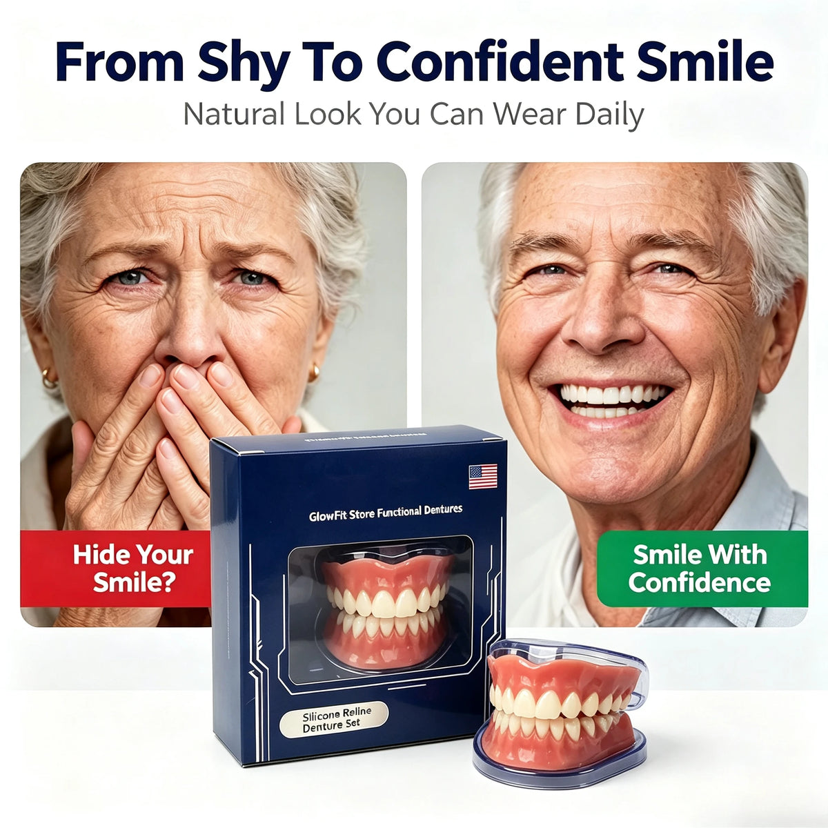 Instant Smile Full Mouth Resin Denture Set – Realistic & Comfortable Dental Veneer