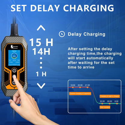 7KW NACS Portable EV Charger for Tesla Model 3/Y/S/X with WiFi App Control