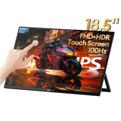 18.5" Touchscreen Portable Monitor 1080P IPS HDR Ultra-Slim Display