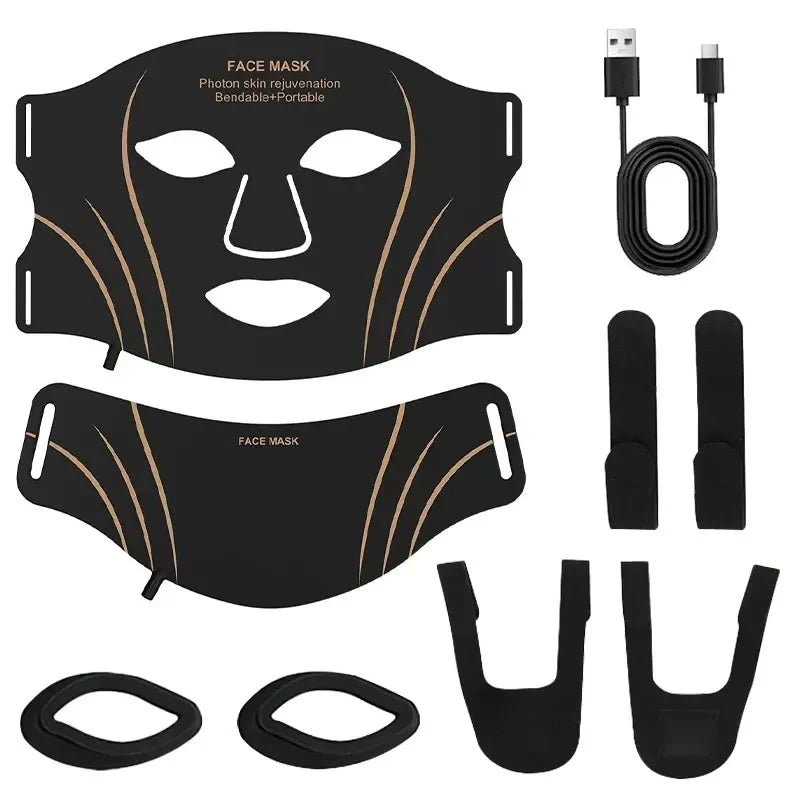 7-Color LED Light Therapy Face and Neck Mask for Skin Rejuvenation