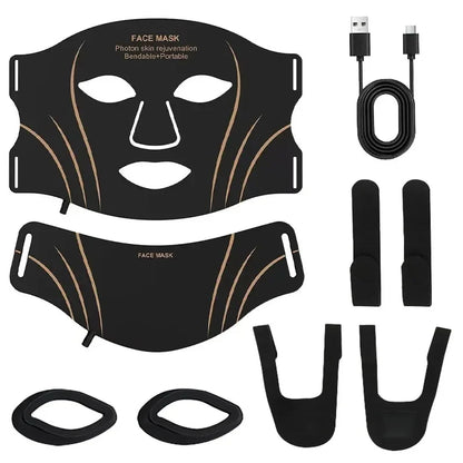 7-Color LED Light Therapy Face and Neck Mask for Skin Rejuvenation