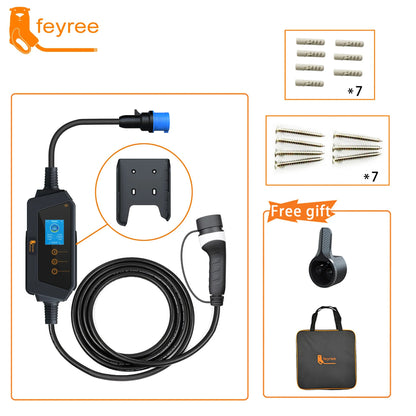 7kW Smart Portable EV Charger Type 2 - Wi-Fi App Control & Adjustable Amps