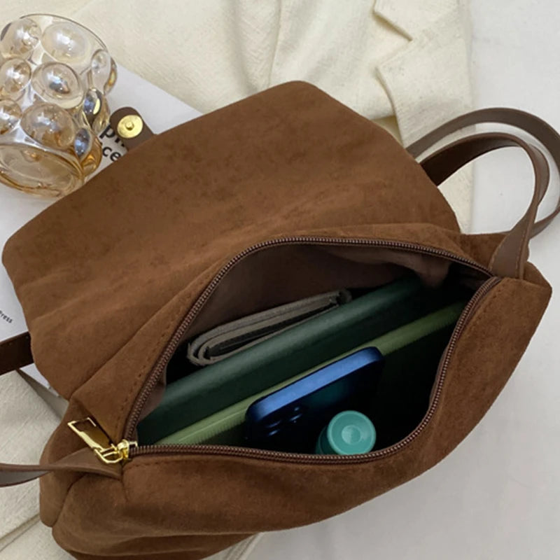 Luxury Vintage Suede Hobo Bag