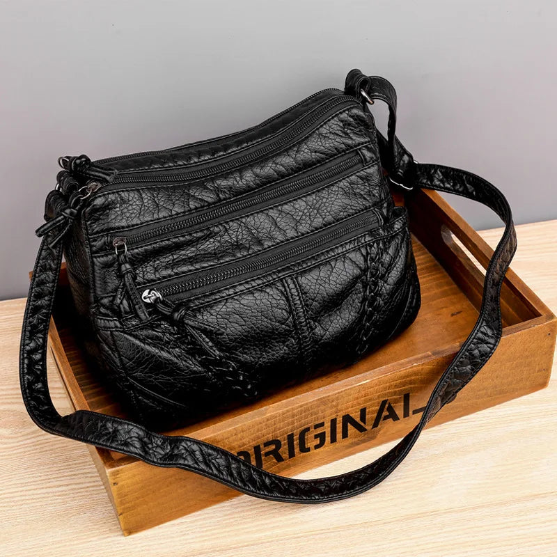 Luxury Vintage Leather Bucket Bag