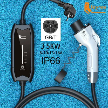Portable EV Charger 3.5KW Level 2 Electric Vehicle Charging Cable 16A