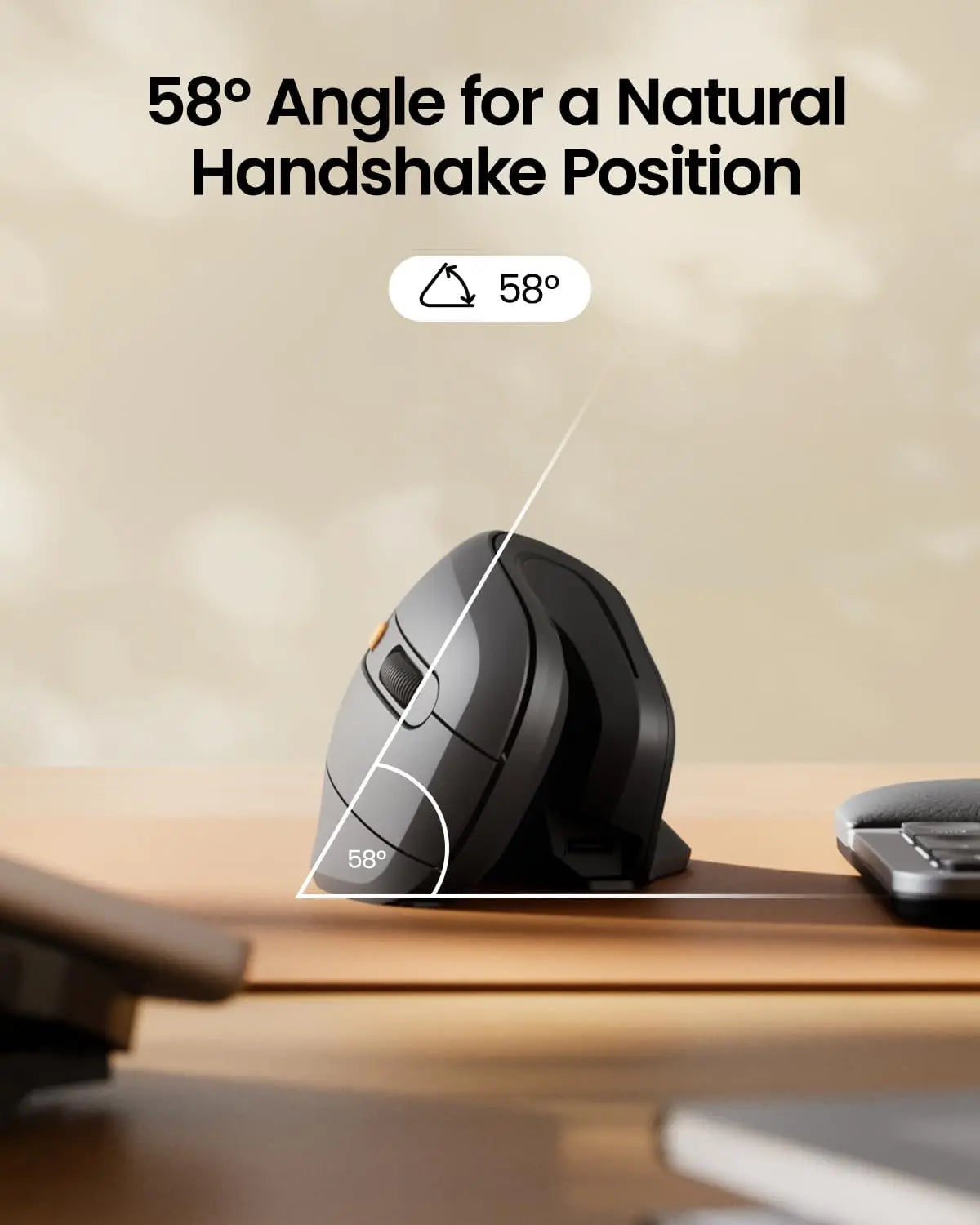 ProtoArc Wireless Ergonomic Vertical Mouse - Rechargeable Bluetooth Optical - 19