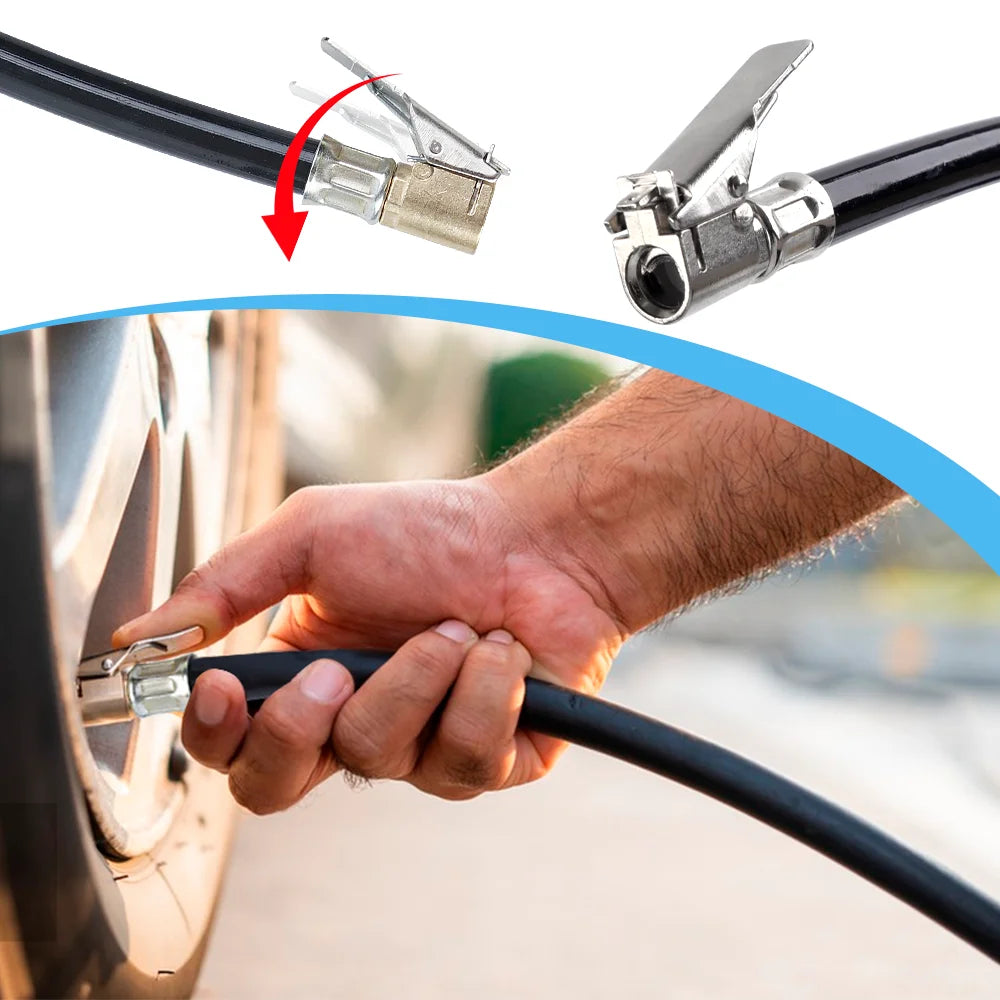 220 PSI Tire Pressure Gauge & Inflator Gun for Air Compressor - EU/JP Interface - 3