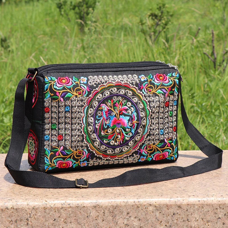 Luxury Floral Nylon Satchel