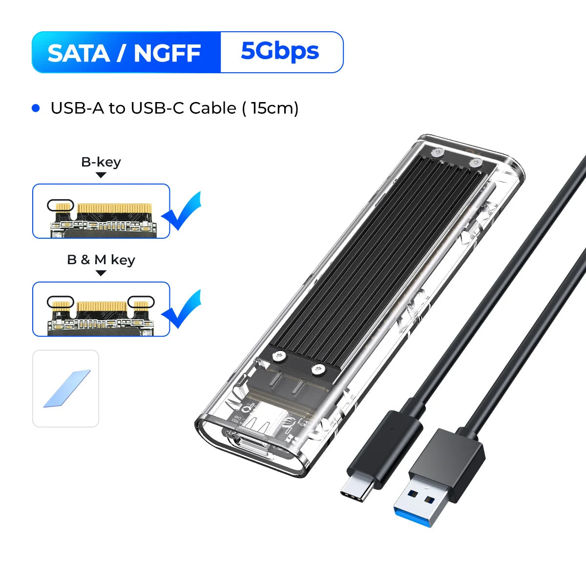 ORICO M.2 NVMe SSD Enclosure USB 3.1 Type-C External Hard Drive Case