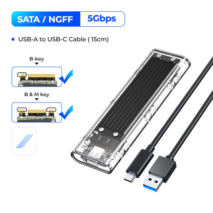 ORICO M.2 NVMe SSD Enclosure USB 3.1 Type-C External Hard Drive Case