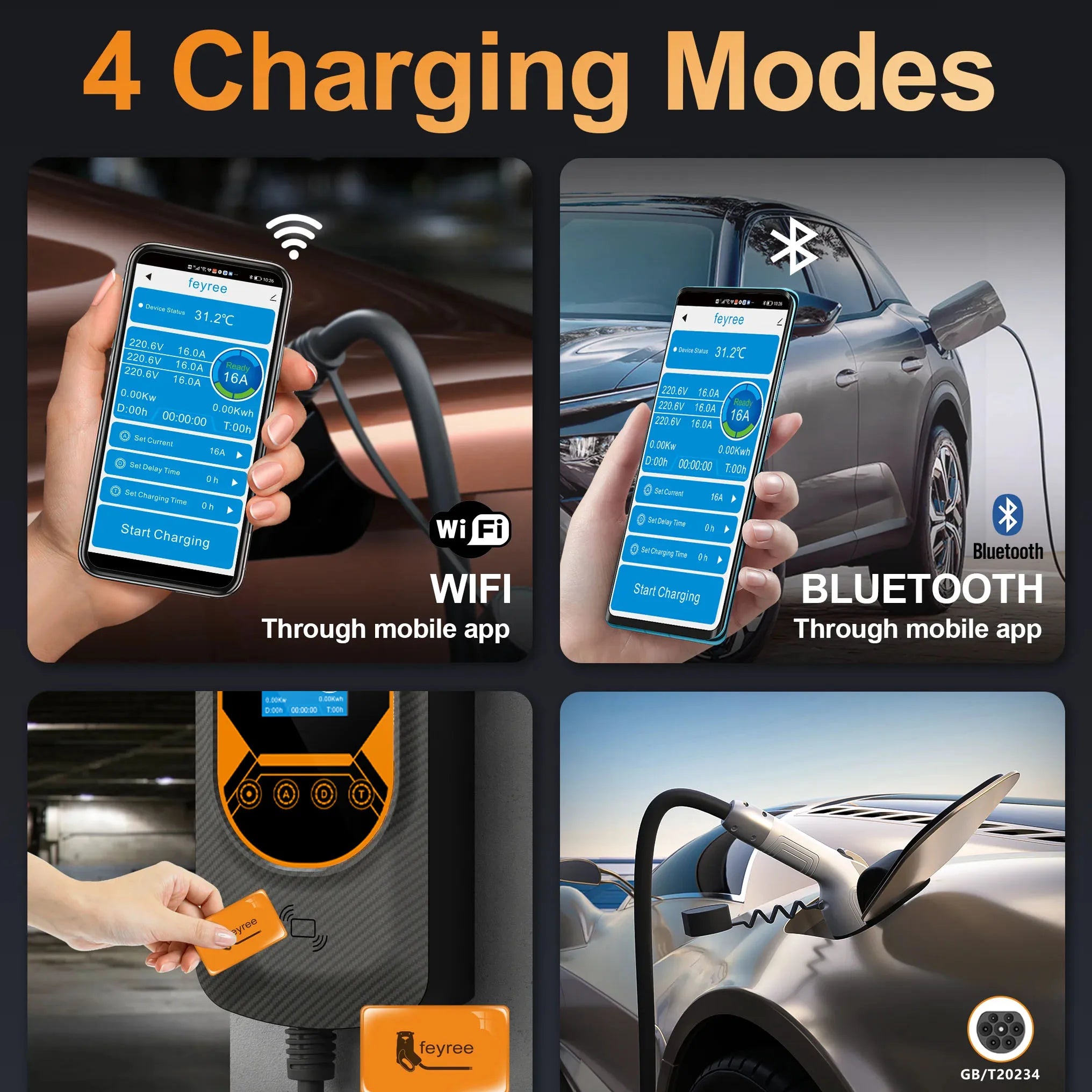 Smart EV Wallbox Charger - WiFi APP Control GB/T Electric Vehicle Charging Station - 19