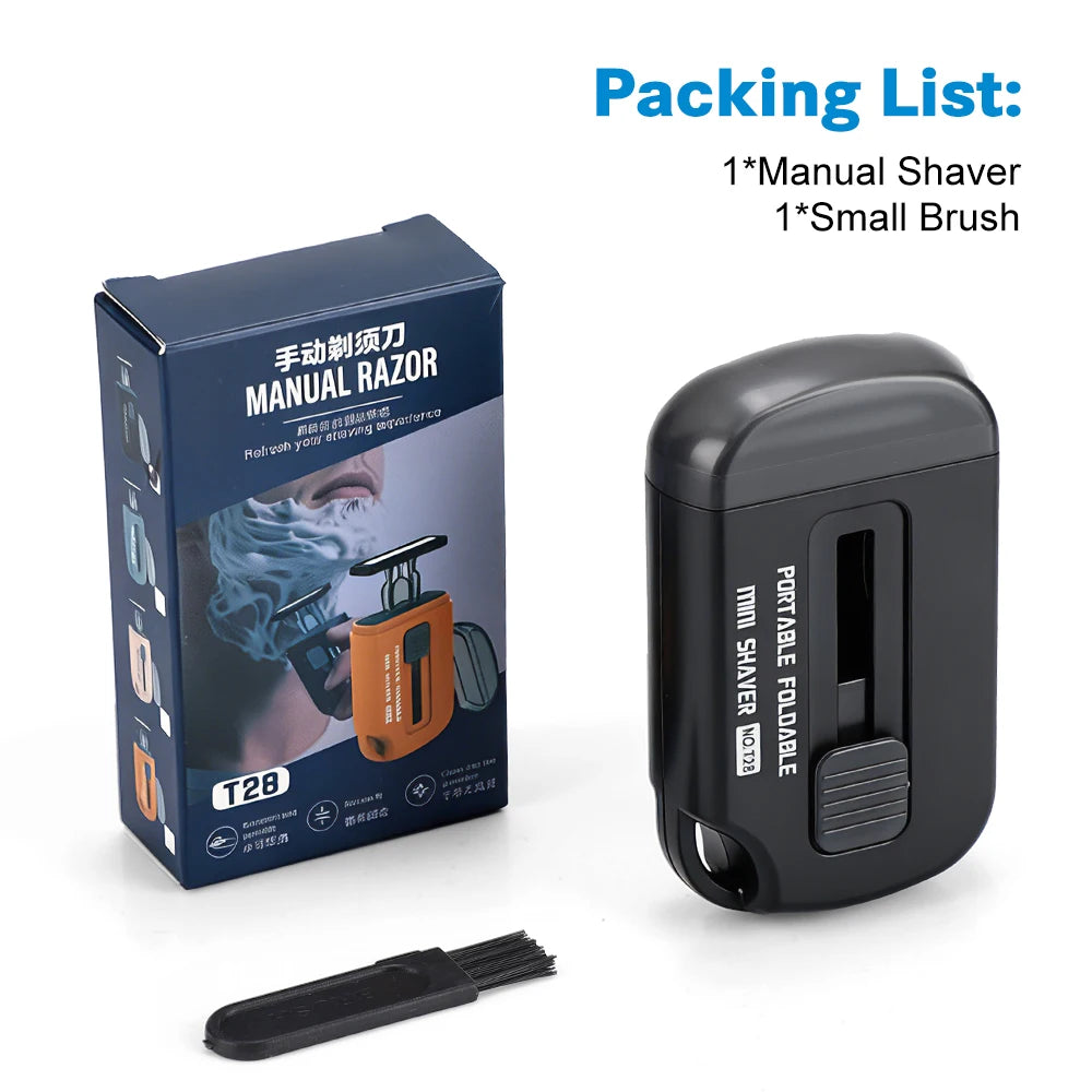 Retractable Portable Manual Travel Shaver for Men - Compact Folding Pocket Razor - 14