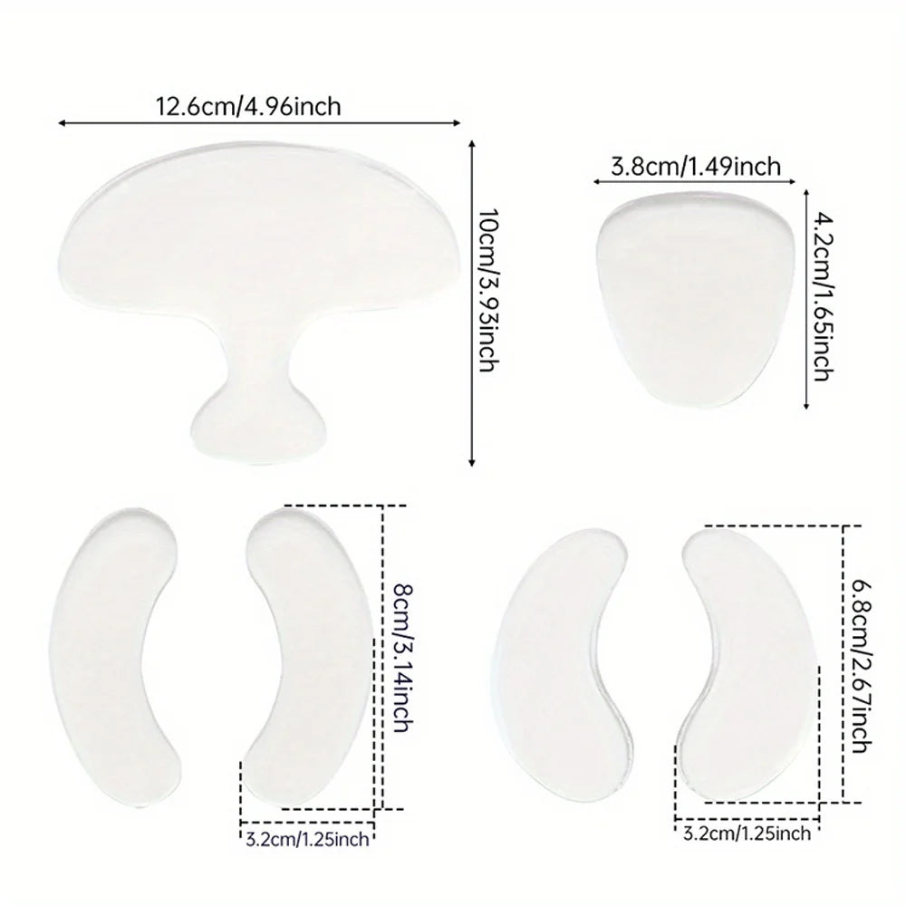 Reusable Silicone Anti-Wrinkle Face Patches - Forehead & Eye Smoothing Set - 4