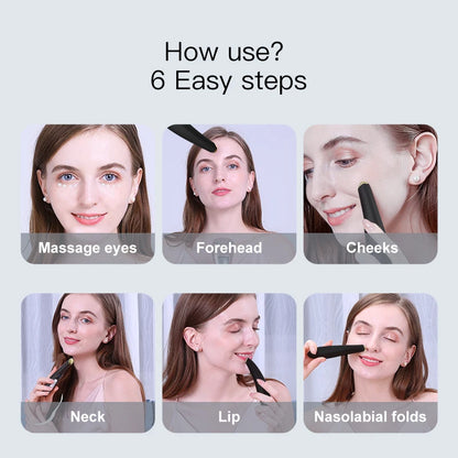 3-in-1 LED Eye Lift Wand: Heated Vibration Massager for Dark Circles & Puffiness