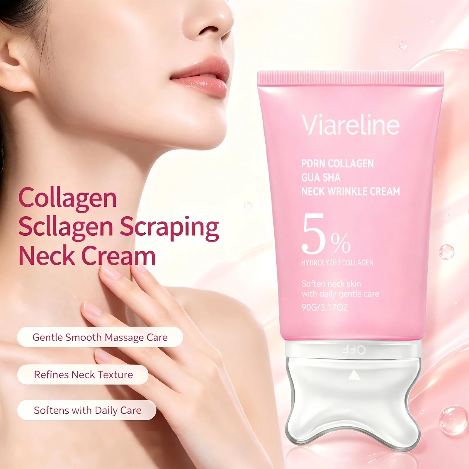 Collagen Neck Firming Cream with Integrated Gua Sha Massage Applicator - 6