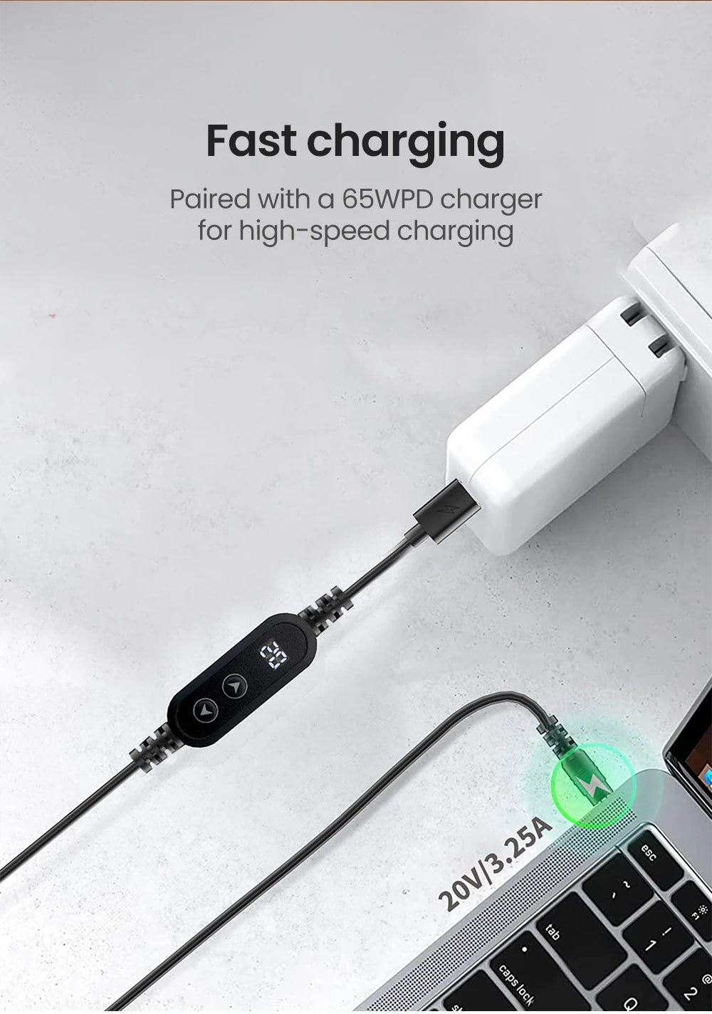 USB-C to DC Fast Charging Power Boost Cable - 5V/9V/12V/15V/20V Adapter