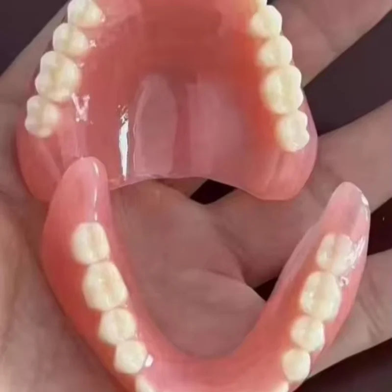 Comfort Fit Silicone Denture Set - Realistic Upper & Lower Dental Prosthesis - 1