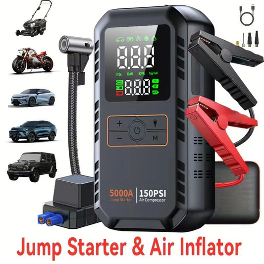 5000A Car Jump Starter with 150PSI Air Compressor & Portable Power Bank