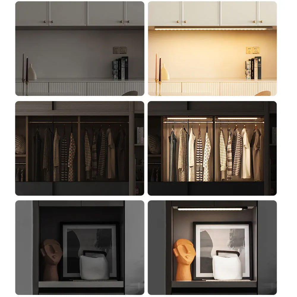 Ultra-Thin Magnetic LED Motion Sensor Cabinet Light - Type-C Rechargeable & Dimmable - 4