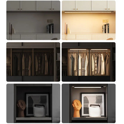 Ultra-Thin Magnetic LED Motion Sensor Cabinet Light - Type-C Rechargeable & Dimmable