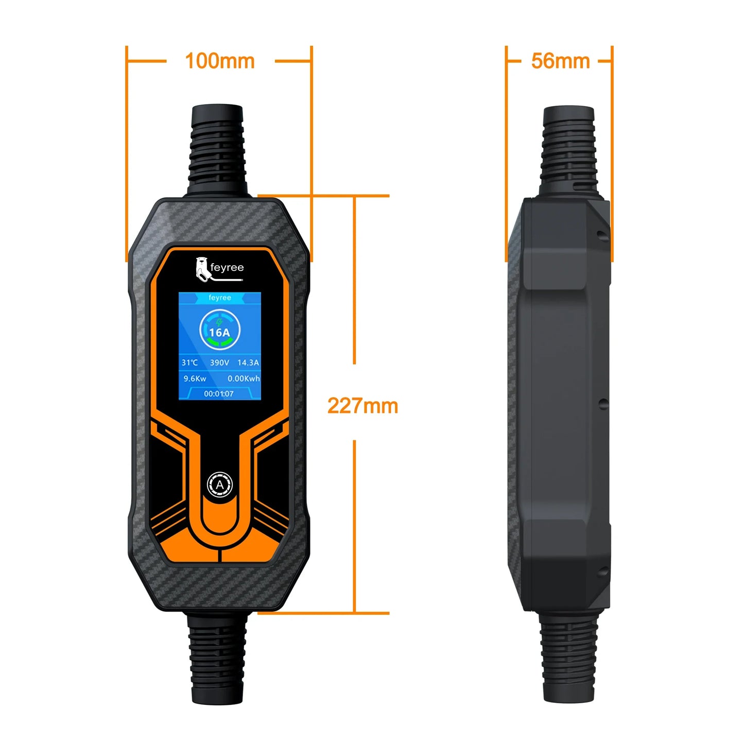 11KW Portable EV Charger Type 2 CEE Plug Adjustable 3-Phase Charging