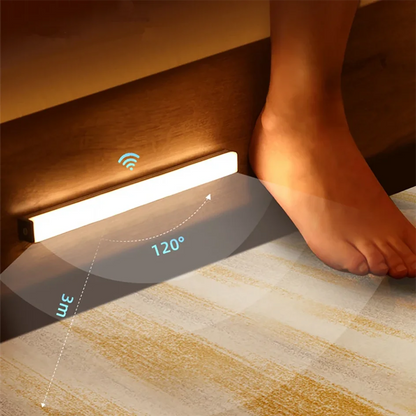 Wireless Motion Sensor LED Under Cabinet Light - USB Rechargeable Dimmable Closet Bar