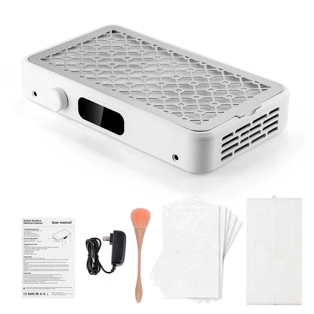 5-Speed Brushless Dual Turbo Nail Dust Collector