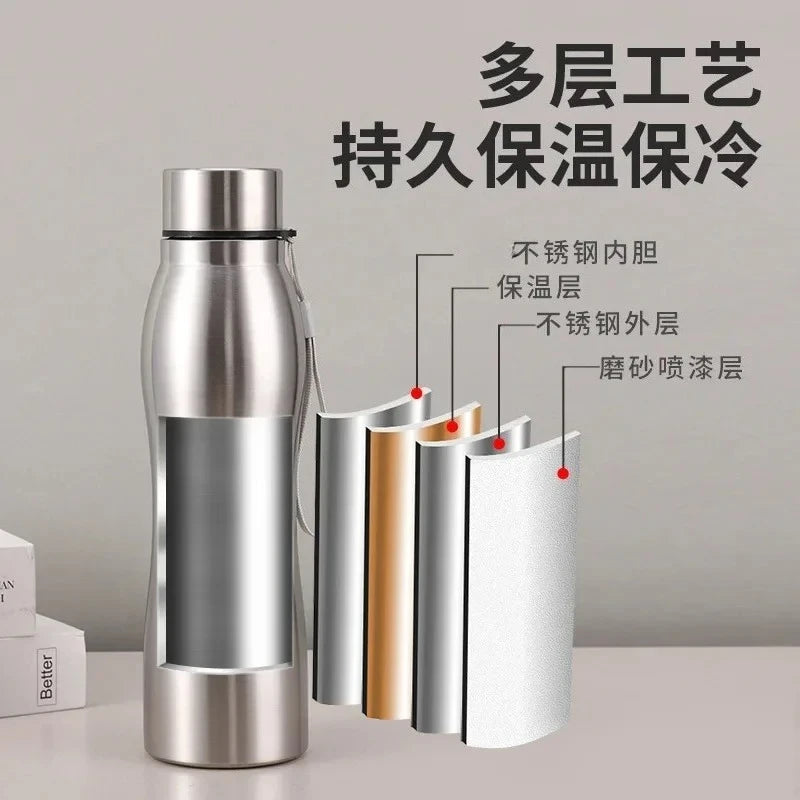 1000ml Insulated Stainless Steel Sports Water Bottle - Leakproof Metal Flask - 3