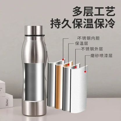 1000ml Insulated Stainless Steel Sports Water Bottle - Leakproof Metal Flask