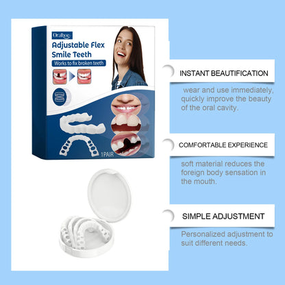 Snap-On Adjustable Smile Veneers for Instant Teeth Coverage and Whitening