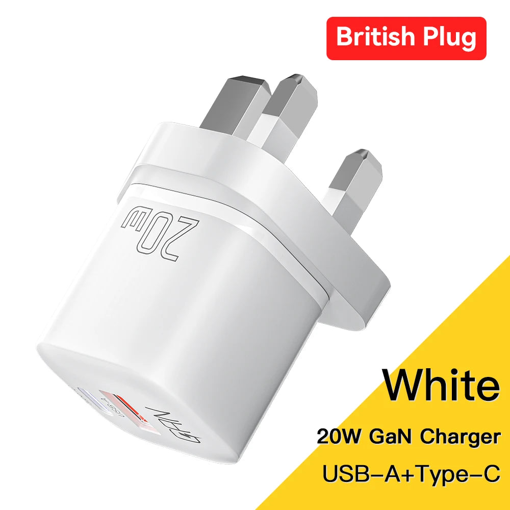 20W GaN Dual Port USB-C Fast Charger for iPhone & Android Devices - 21