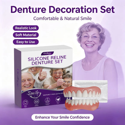 Cosmetic Silicone Denture Set for Instant Smile Transformation and Comfort