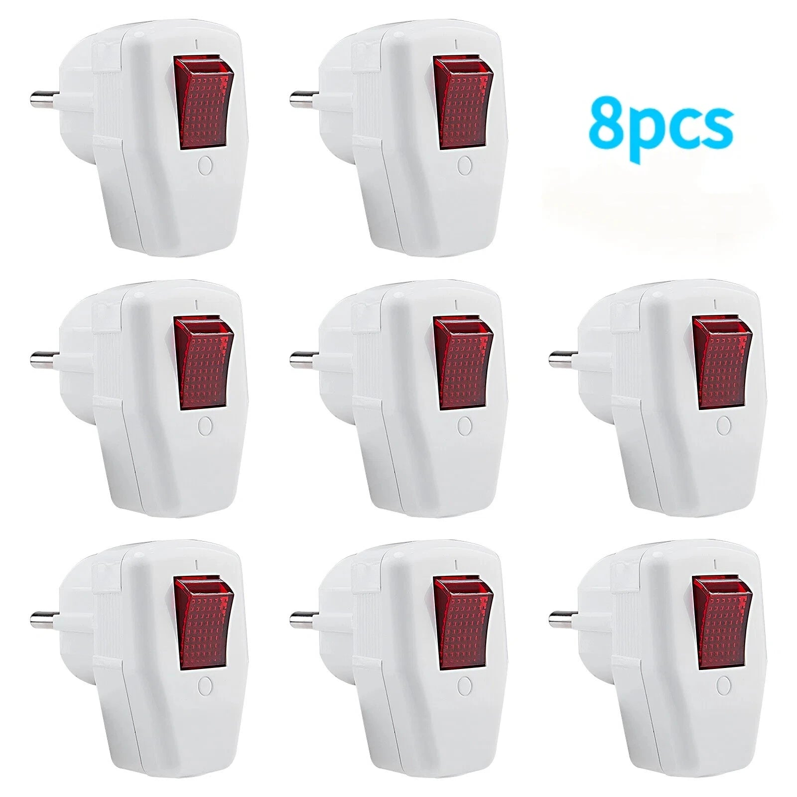 3-Pack EU Schuko Rewirable Power Plug with On/Off Switch - 250V 16A - 13