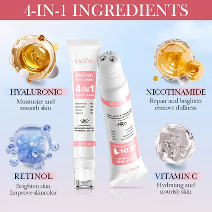 Retinol 4-in-1 Roll-On Eye Cream for Dark Circles & Puffiness Removal