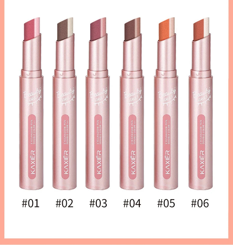 Gradient Two-Tone Eyeshadow Stick - Waterproof Shimmer Eye Makeup - 12
