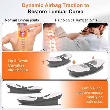 Electric Lumbar Traction Massager – Heated Back Stretcher & Spine Support Device