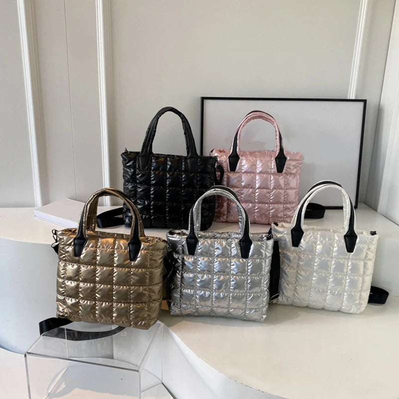 Luxury Quilted Puffy Tote Bag