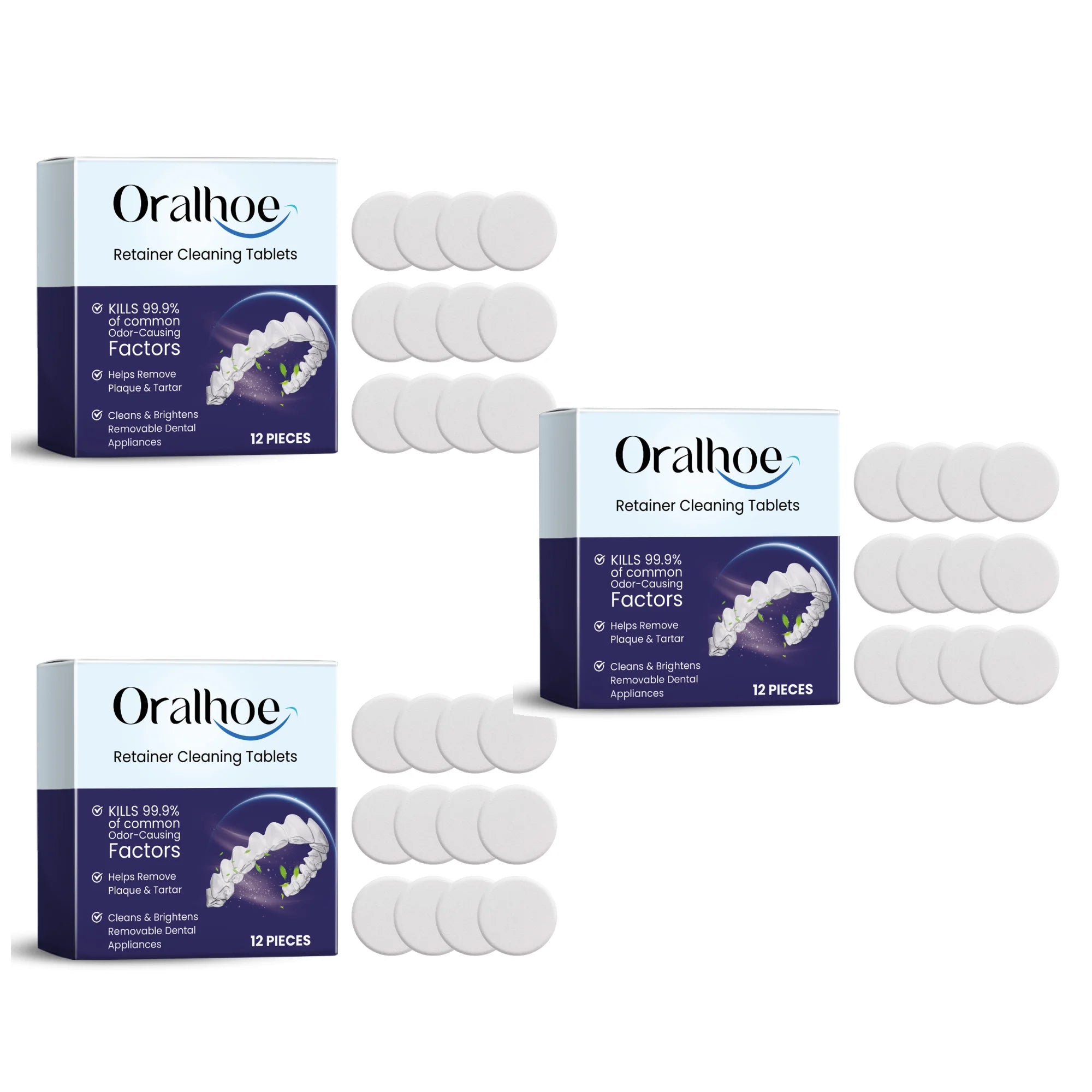 Denture & Retainer Cleaning Tablets - Deep Cleansing Effervescent Dental Care - 16