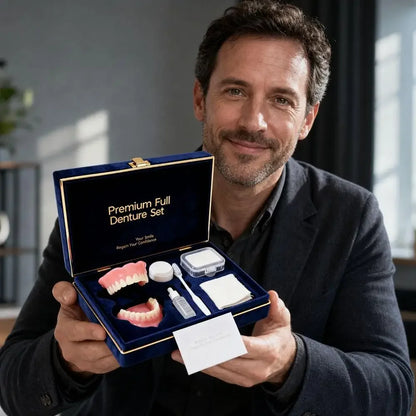 Instant Smile Temporary Denture Set - Natural-Looking Upper & Lower Cosmetic Teeth