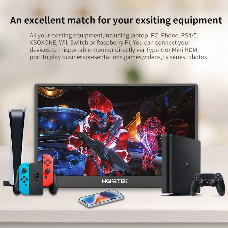 13.3" 4K Portable Monitor - Ultra-HD HDR Display for Laptop, PS5 & Xbox - 3