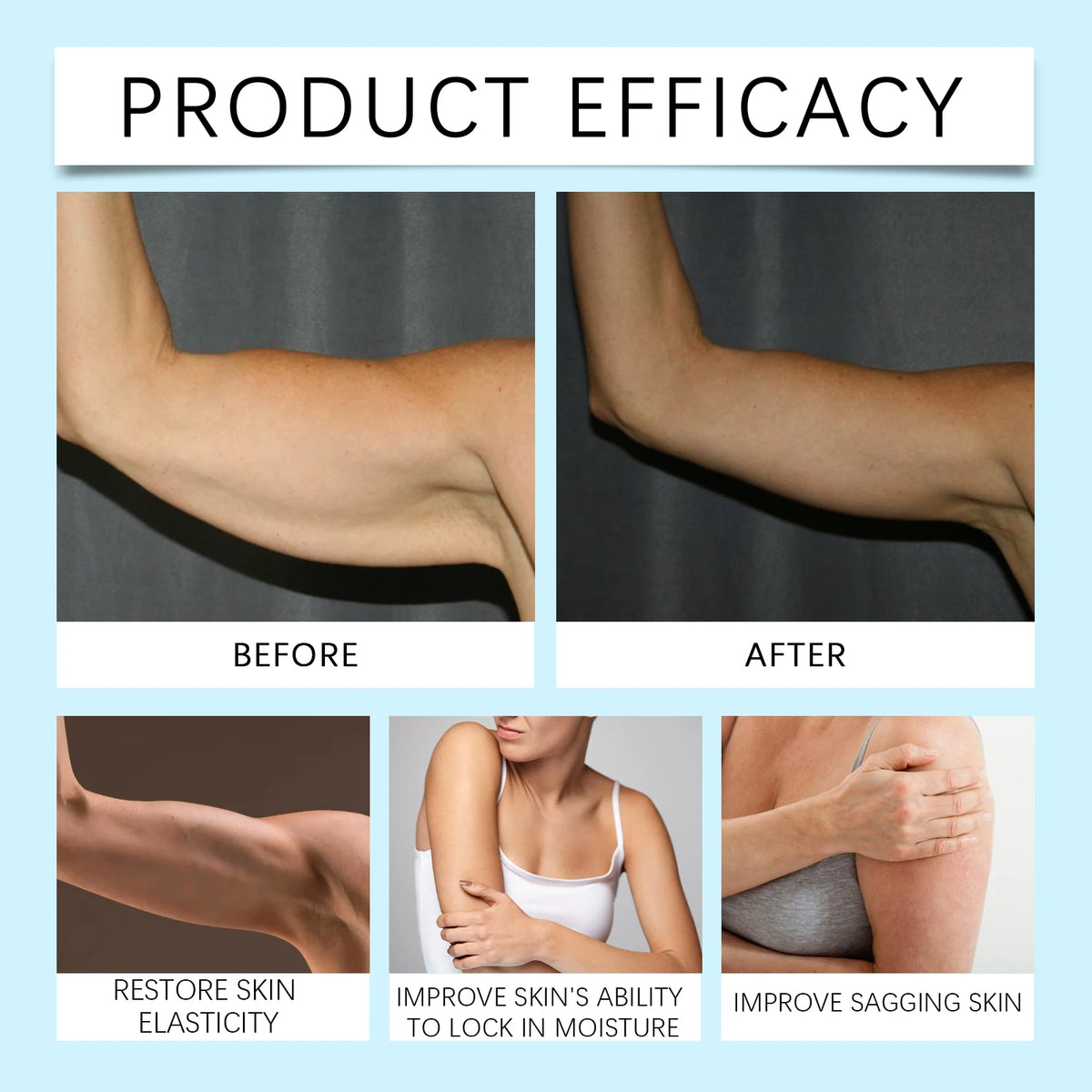Skin Elasticity & Firming Body Cream - Tightening Lotion for Arms, Thighs & Abdomen