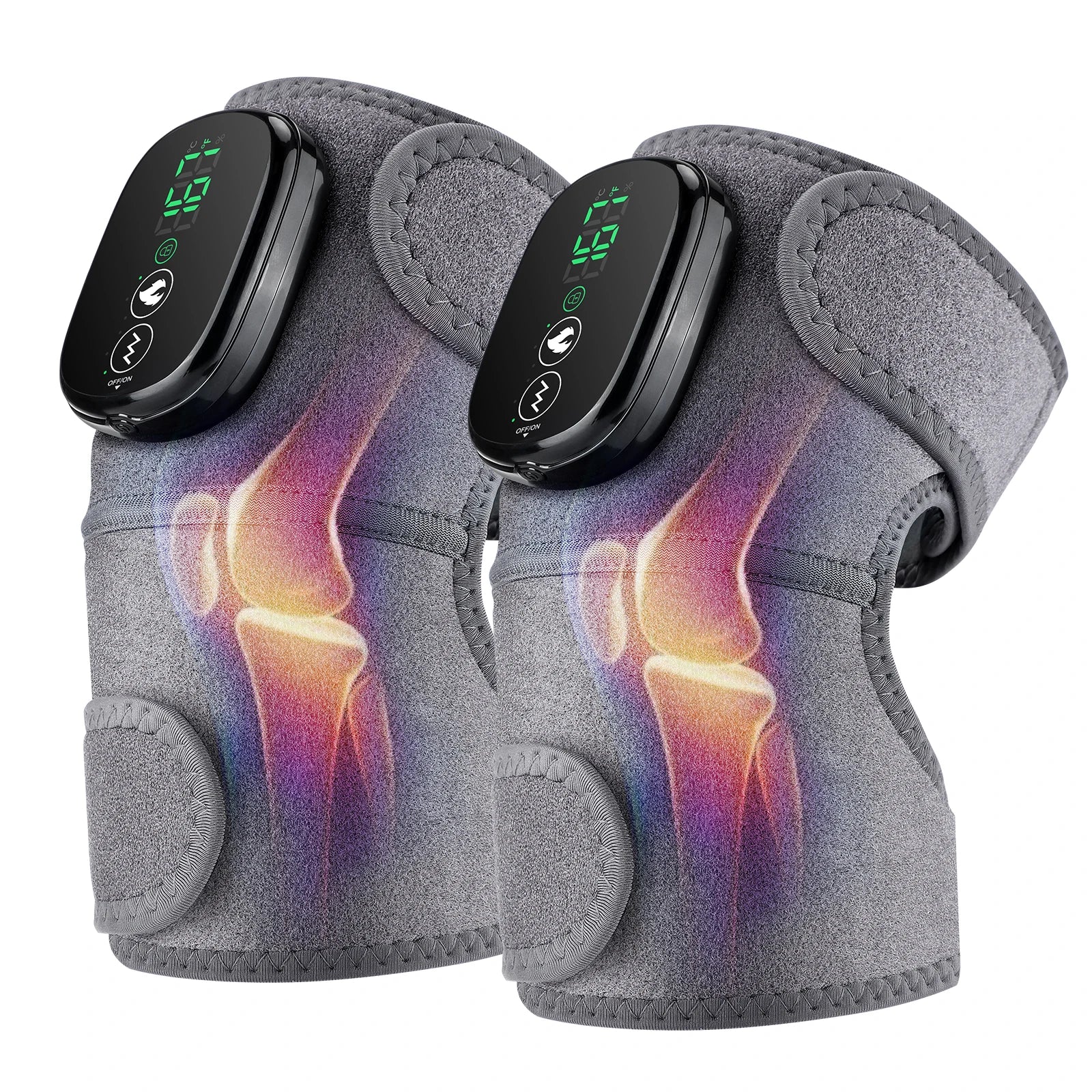3-in-1 Heated Knee Massager with Vibration & Cordless Heating Therapy - 1