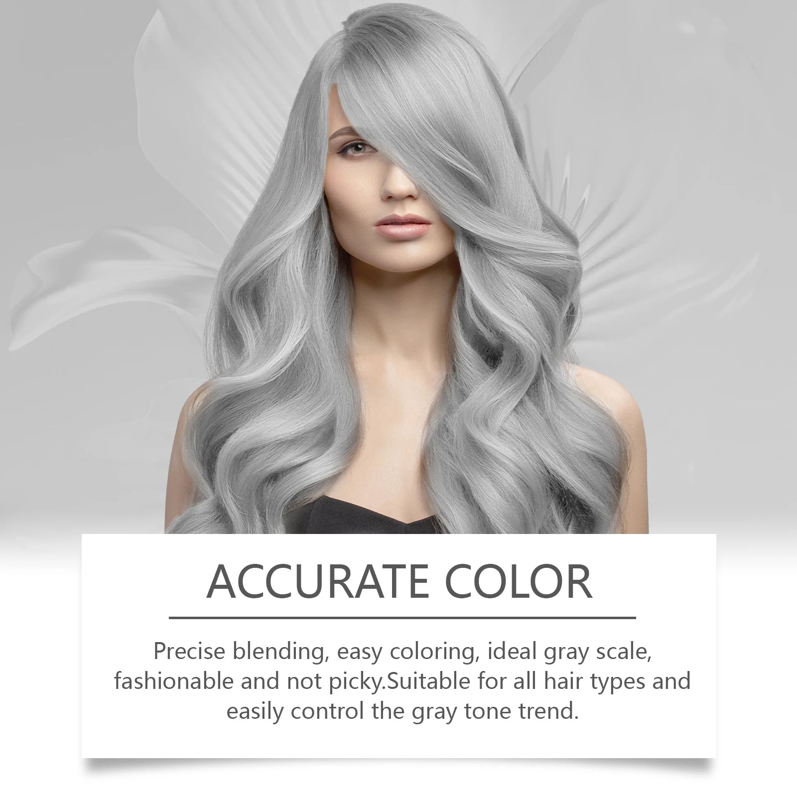 Permanent Silver Gray Hair Dye Cream - Professional Root & Full Coverage Formula - 10