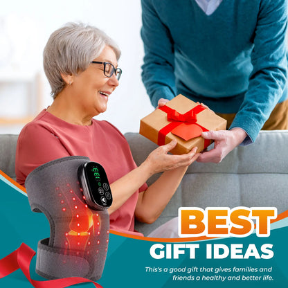 Cordless Heated Knee Wrap with Red Light Therapy and Adjustable Heat