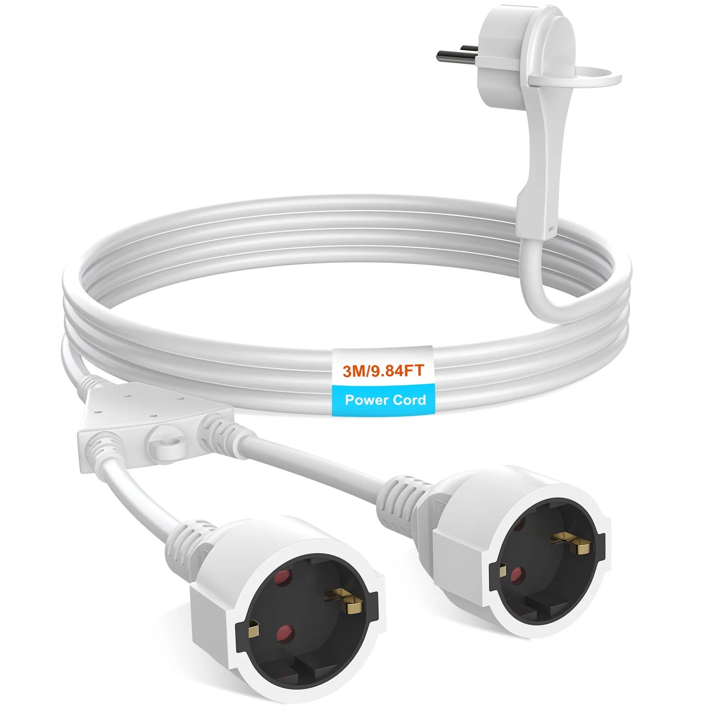 Heavy Duty EU Extension Cord - 4000W Waterproof Power Socket for Home