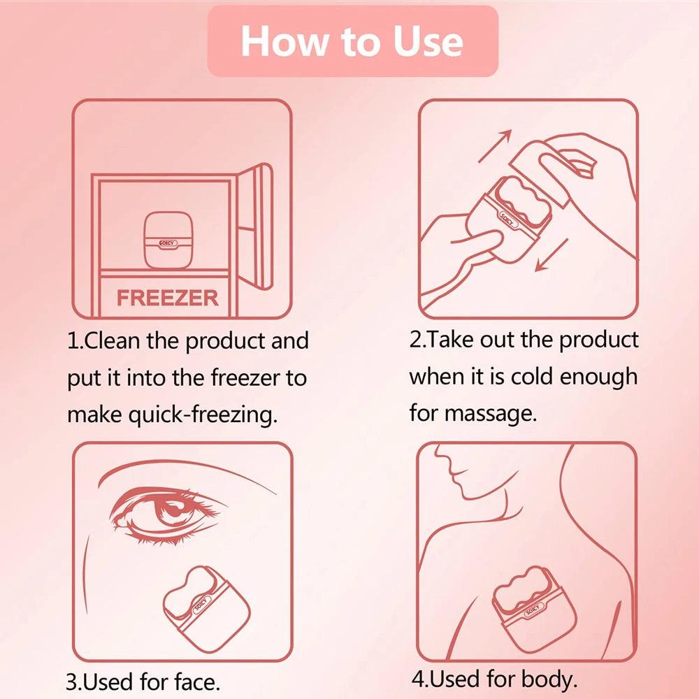 2-in-1 Facial & Body Ice Roller for Skin Tightening and Depuffing Massage